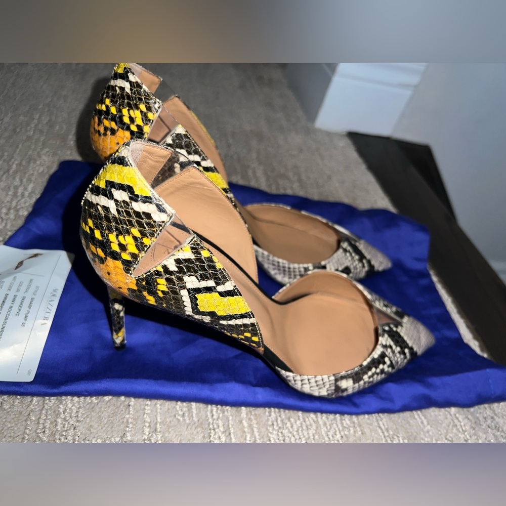 Size 41 - Aquazzura Multicoloured Snake Print Leather Pumps
